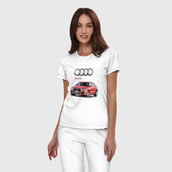 Пижама хлопковая женская Audi Germany Prestige, цвет: белый — фото 2