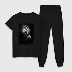 Пижама хлопковая женская Канеки Кен Токийский Гуль Ghoul, цвет: черный