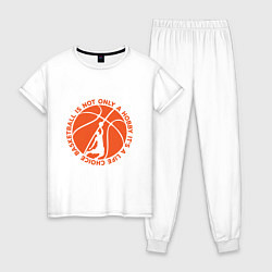 Пижама хлопковая женская Баскетбол - Выбор жизни, цвет: белый