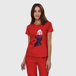 Пижама хлопковая женская Модеус смущена, цвет: красный — фото 2