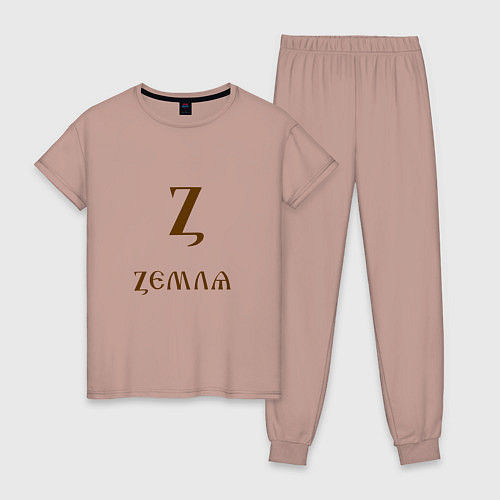 Женская пижама Буква кириллицы Z- земля / Пыльно-розовый – фото 1