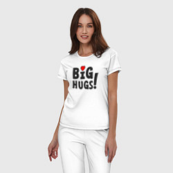 Пижама хлопковая женская Big hugs!, цвет: белый — фото 2