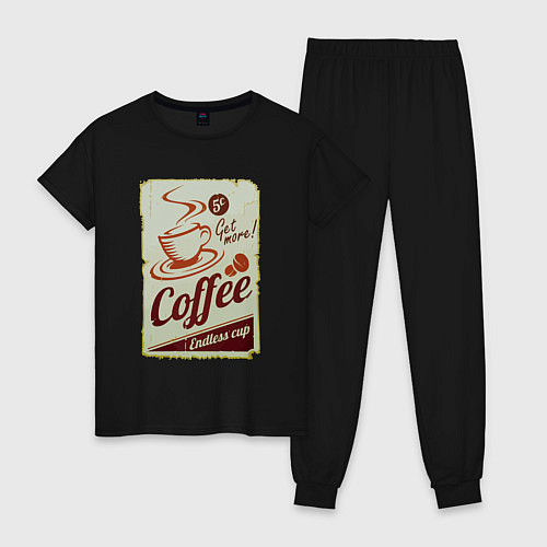 Женская пижама Coffee Cup Retro / Черный – фото 1
