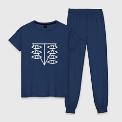 Пижама хлопковая женская Seele logo, цвет: тёмно-синий