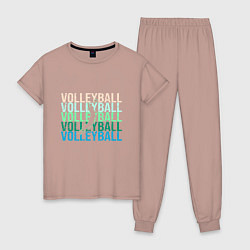 Пижама хлопковая женская Volley Boom, цвет: пыльно-розовый