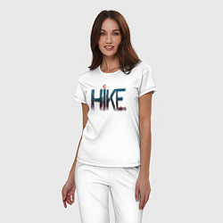 Пижама хлопковая женская Hike, цвет: белый — фото 2