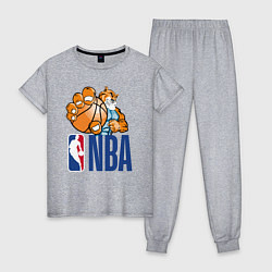 Пижама хлопковая женская NBA Tiger, цвет: меланж