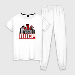 Пижама хлопковая женская Red Hot Chili Peppers состав на фоне звезды, цвет: белый