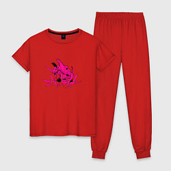 Пижама хлопковая женская Eva 04 Evangelion, цвет: красный