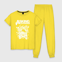 Пижама хлопковая женская Asking alexandria монстер, цвет: желтый