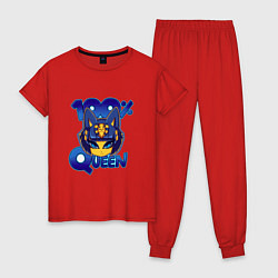 Пижама хлопковая женская Ankha Animal Crossing, цвет: красный