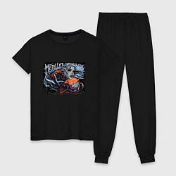 Пижама хлопковая женская Metallica Denver Playbill, цвет: черный
