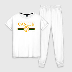 Пижама хлопковая женская CANCER брэнд, цвет: белый