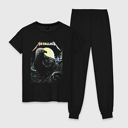 Пижама хлопковая женская Metallica Raven & Skull, цвет: черный