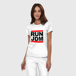Пижама хлопковая женская Run JDM Japan, цвет: белый — фото 2