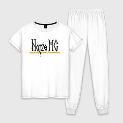 Пижама хлопковая женская Нойз мс logo, цвет: белый