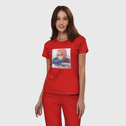 Пижама хлопковая женская Задумчивая Вайолет Эвергарден, цвет: красный — фото 2