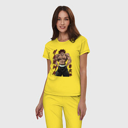Пижама хлопковая женская Ярость Юджиро, цвет: желтый — фото 2