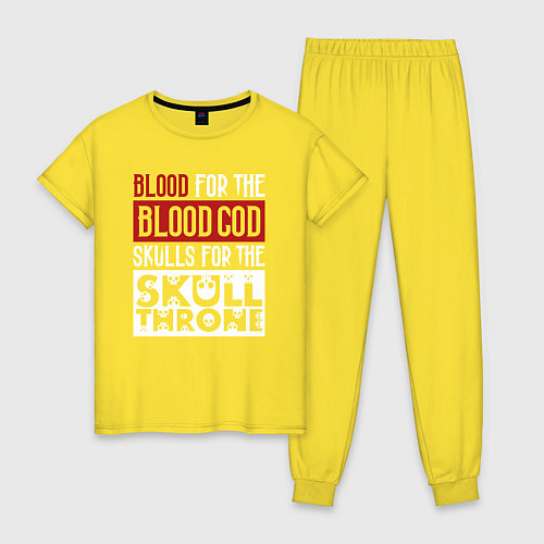 Женская пижама Девиз Последователей Кхорна для темного фона / Желтый – фото 1