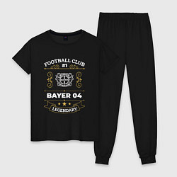 Пижама хлопковая женская Bayer 04 FC 1, цвет: черный
