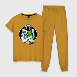 Женская пижама Космонавт с инопланетным котом