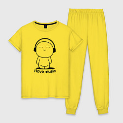 Женская пижама Я Люблю Музыку I love Music
