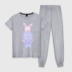 Женская пижама Милый Слонёнок и Кролик Играют Вместе