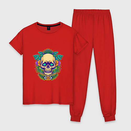 Женская пижама Summer - Skull / Красный – фото 1