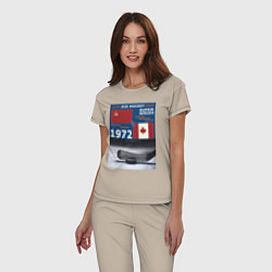 Пижама хлопковая женская Хоккей cуперсерия 1972, цвет: миндальный — фото 2