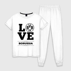 Пижама хлопковая женская Borussia Love Классика, цвет: белый