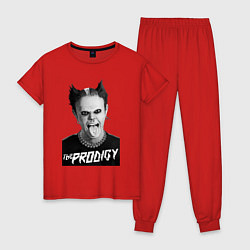 Пижама хлопковая женская The Prodigy - firestarter, цвет: красный