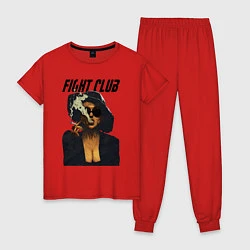 Пижама хлопковая женская Fight Club - Marla Singer, цвет: красный