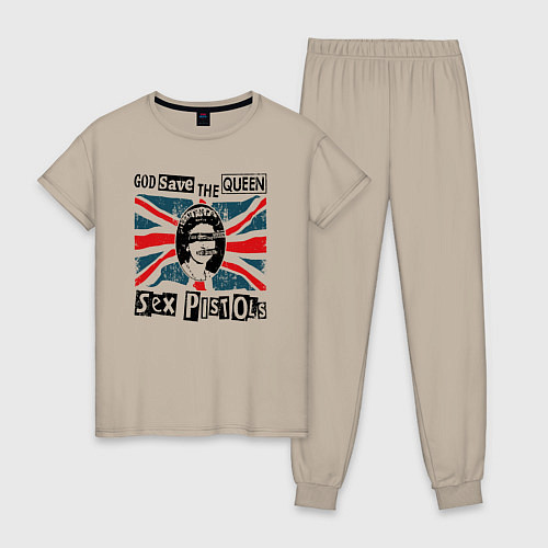 Женская пижама Sex Pistols - God Save The Queen / Миндальный – фото 1