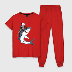 Женская пижама Опоссум верхом на акуле