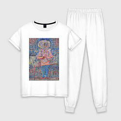 Пижама хлопковая женская Boy in Fancy Dress Забавный костюм - абстракция, цвет: белый