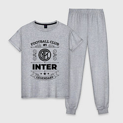 Пижама хлопковая женская Inter: Football Club Number 1 Legendary, цвет: меланж