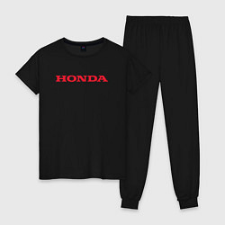 Пижама хлопковая женская HONDA ХОНДА LOGO спина, цвет: черный