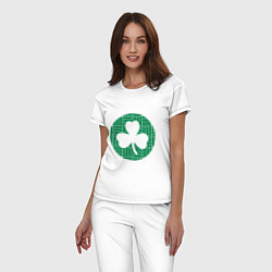 Пижама хлопковая женская Green Celtics, цвет: белый — фото 2