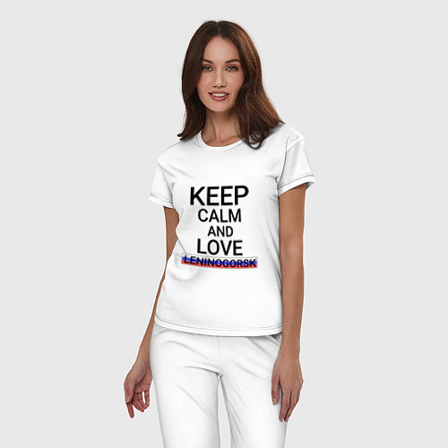 Женская пижама Keep calm Leninogorsk Лениногорск / Белый – фото 3