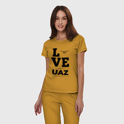 Пижама хлопковая женская UAZ Love Classic, цвет: горчичный — фото 2
