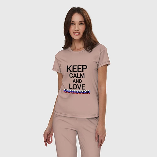 Женская пижама Keep calm Solikamsk Соликамск / Пыльно-розовый – фото 3