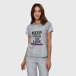 Пижама хлопковая женская Keep calm Peterhof Петергоф, цвет: меланж — фото 2