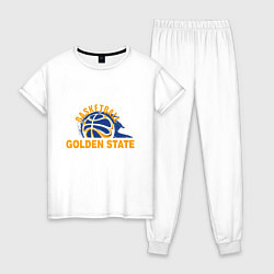 Пижама хлопковая женская Golden State Basketball, цвет: белый