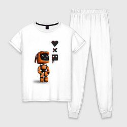 Женская пижама Оранжевый робот с логотипом LDR