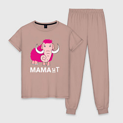 Пижама хлопковая женская Мама нт, цвет: пыльно-розовый