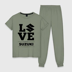 Пижама хлопковая женская Suzuki Love Classic, цвет: авокадо