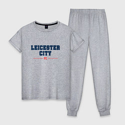 Пижама хлопковая женская Leicester City FC Classic, цвет: меланж