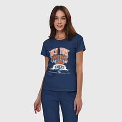 Пижама хлопковая женская NEW YORK KNIKS NBA, цвет: тёмно-синий — фото 2