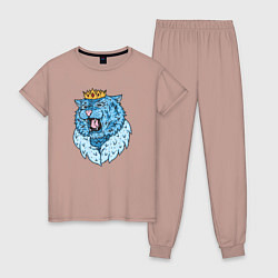 Пижама хлопковая женская The King of the Ice Tigers, цвет: пыльно-розовый