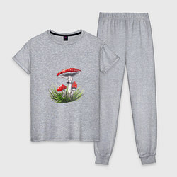 Женская пижама Мухоморы в траве